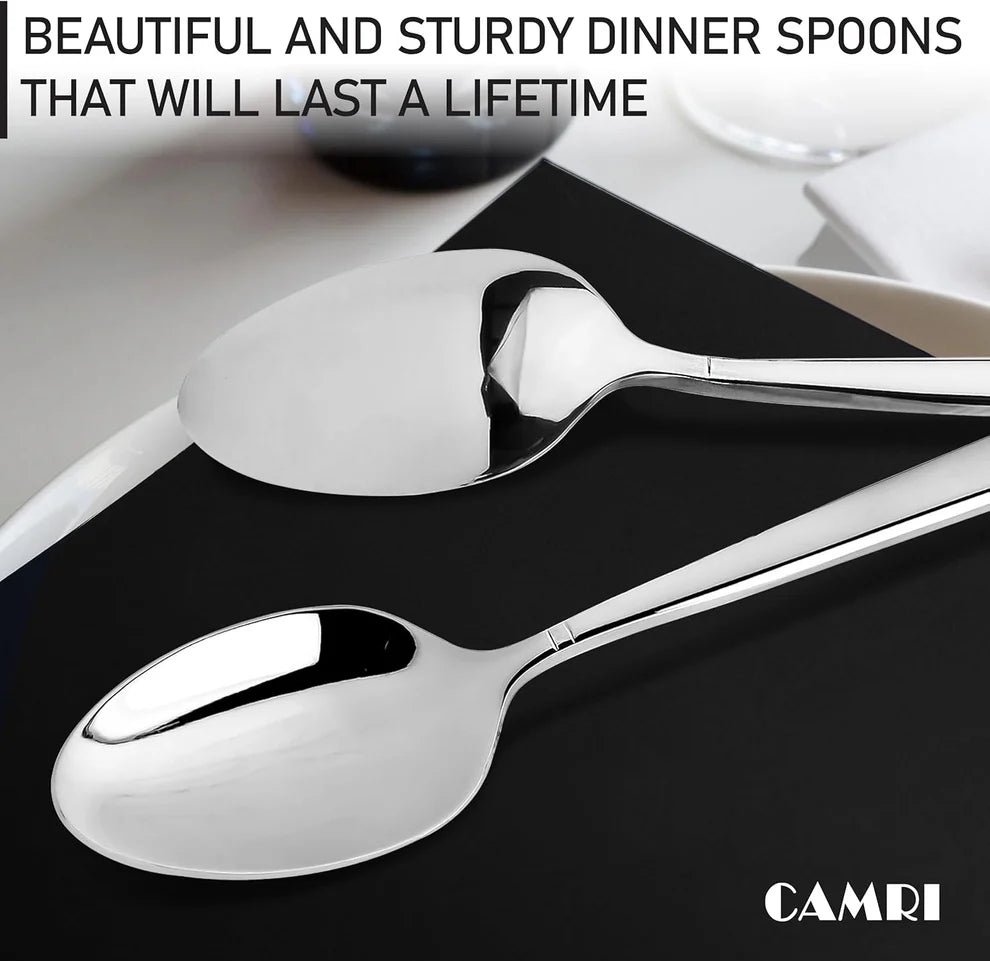 Dinner Spoons - Set of 4 - High Quality Mirror Polished (Camri)