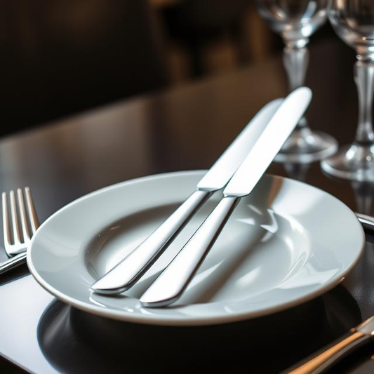 Dinner Knife Pack - Set of 2 - High Quality Mirror Polished (Classic)