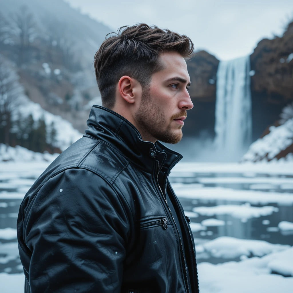 Genuine Leather Jackets for men, Man wearing