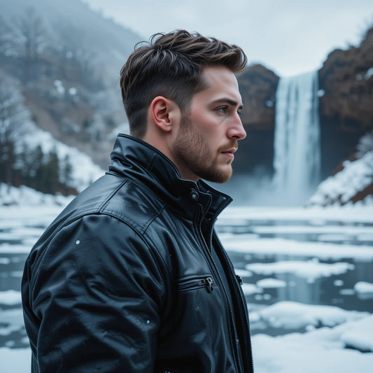 Genuine Leather Jackets for men, Man wearing