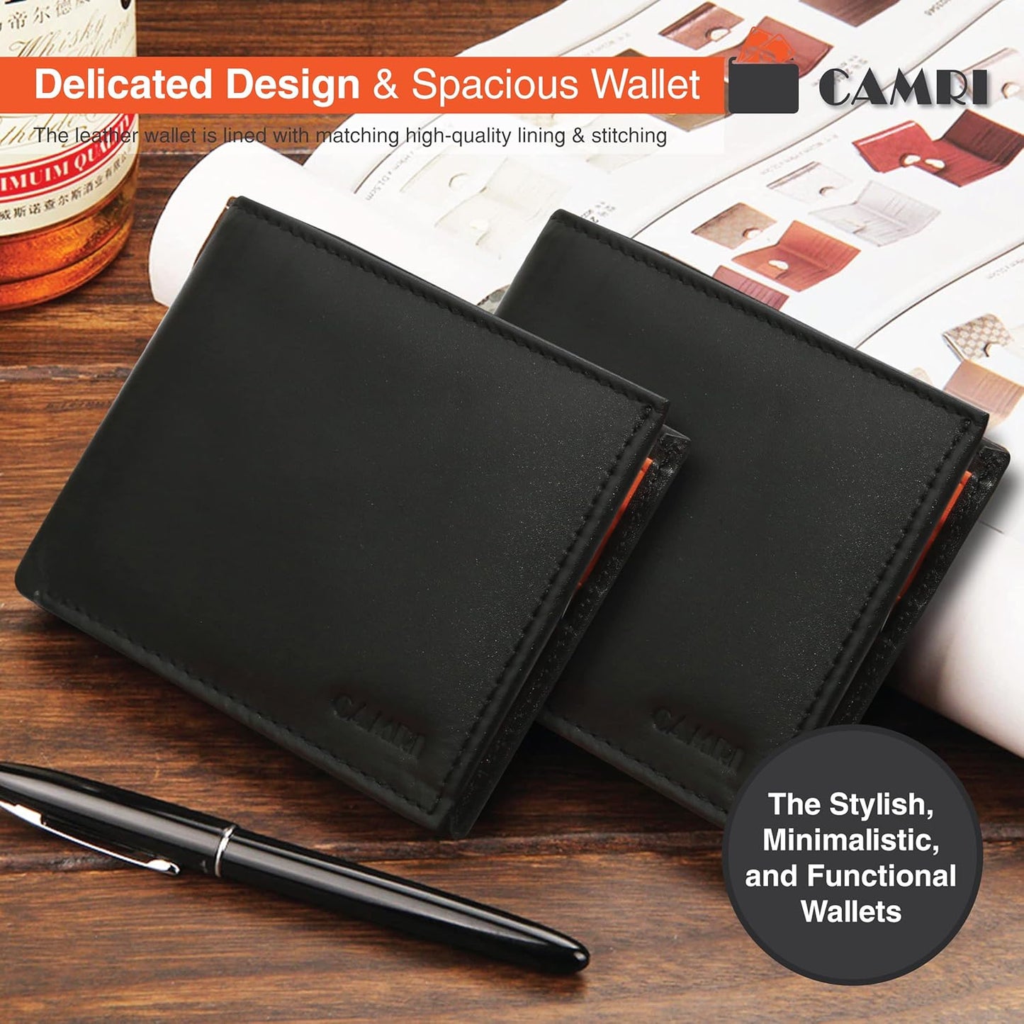 Genuine Leather Men's Wallet (All Black)