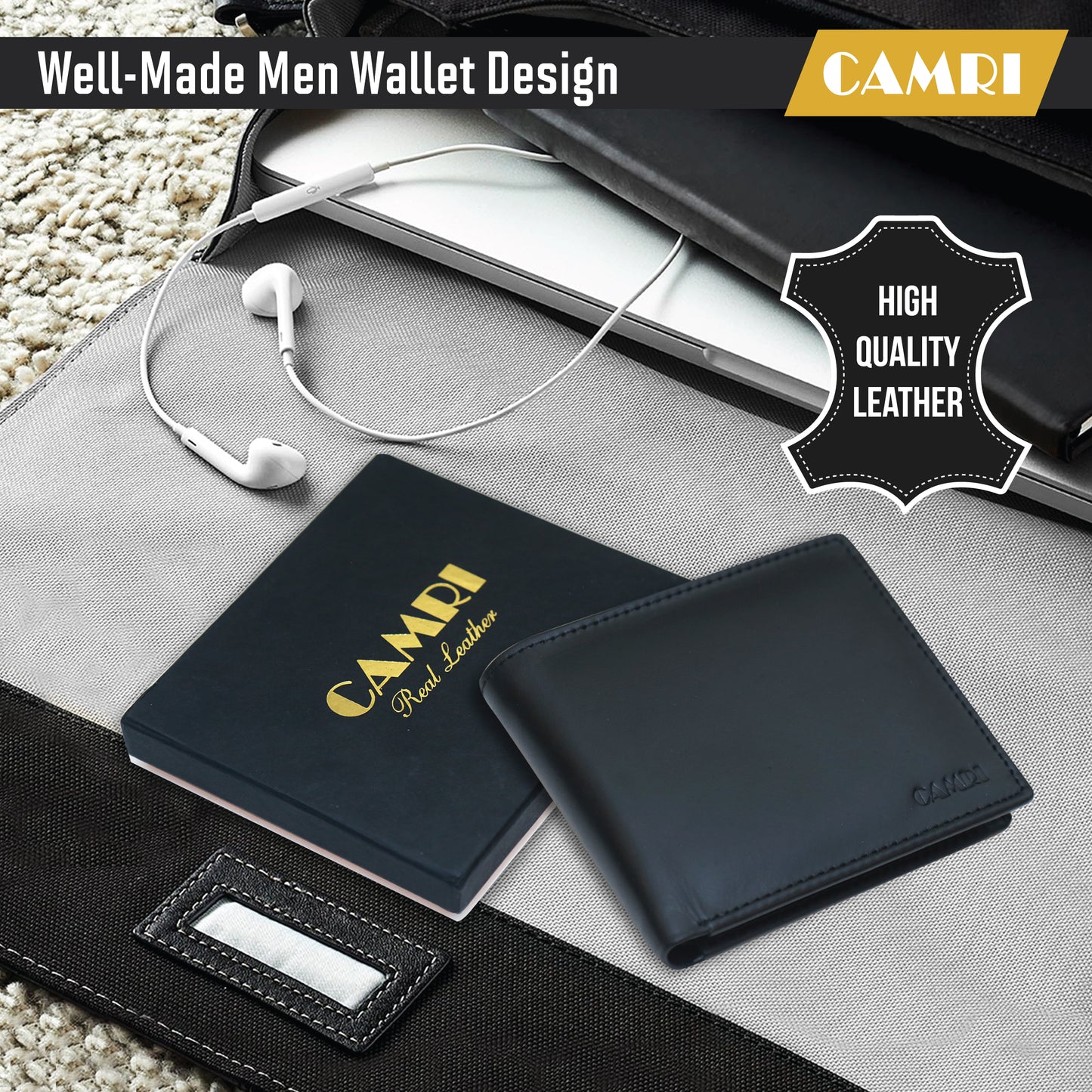 Genuine Leather Men's Wallet (All Black)